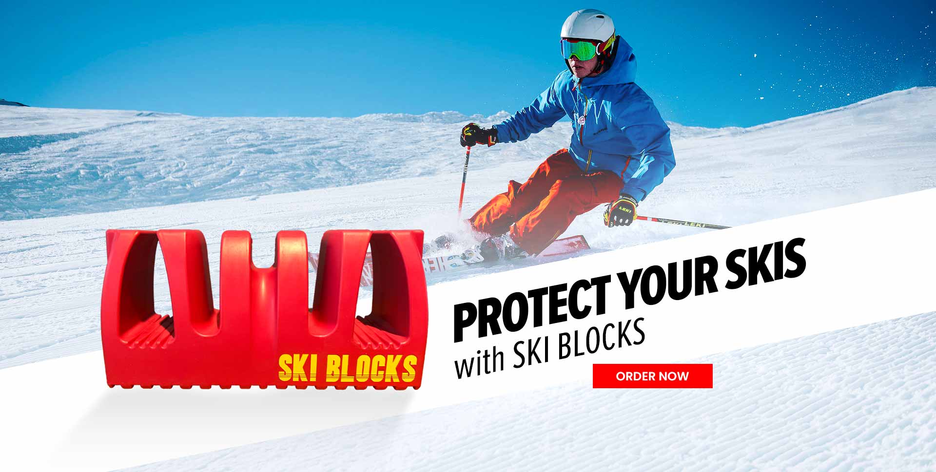 SKI BLOCKS Banner Red