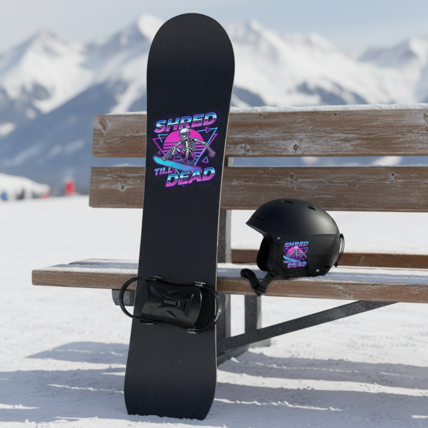 Shred Till Dead Skiing Sticker